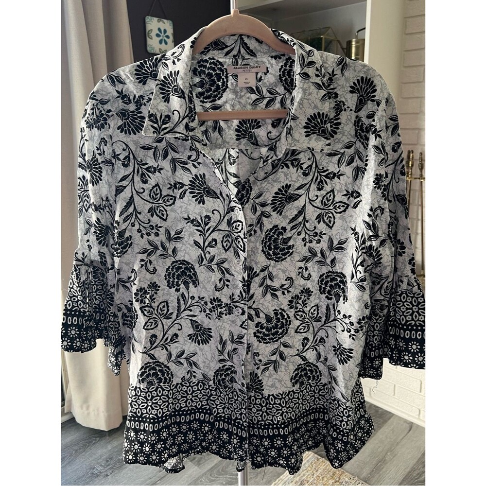 Allison Daley Floral Button-Down Shirt